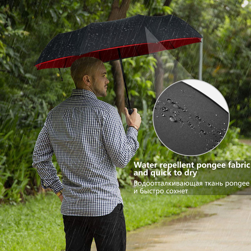 Waterproof Compact Umbrella – Strong Windproof Frame