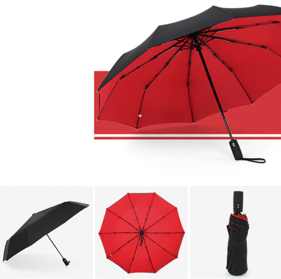 Waterproof Compact Umbrella – Strong Windproof Frame