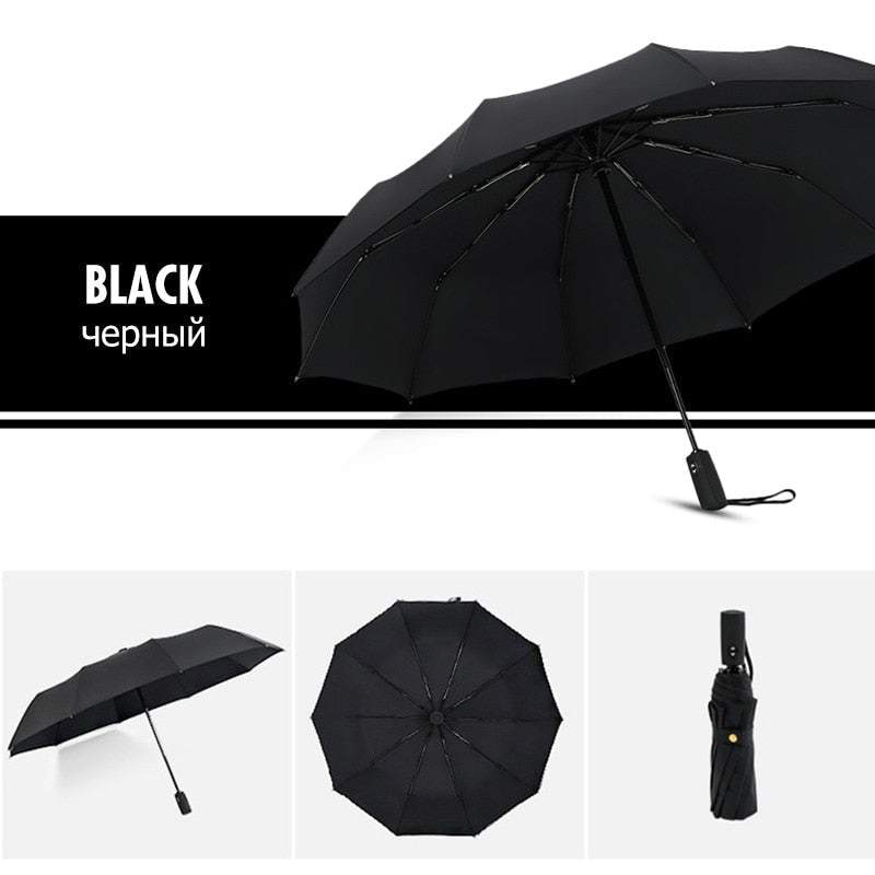 Waterproof Compact Umbrella – Strong Windproof Frame