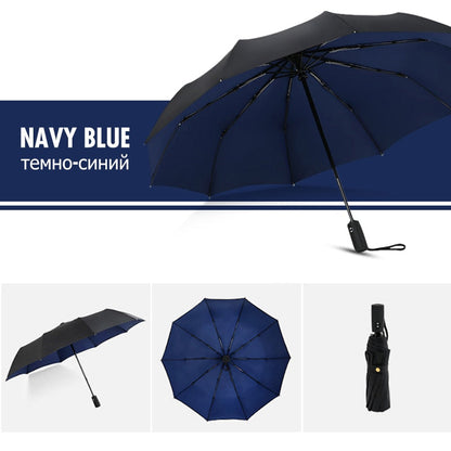 Waterproof Compact Umbrella – Strong Windproof Frame