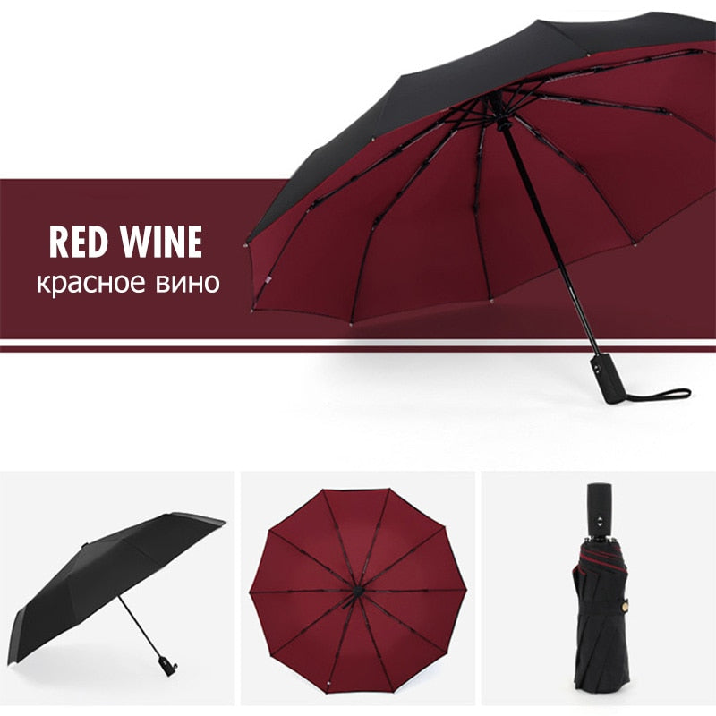 Waterproof Compact Umbrella – Strong Windproof Frame