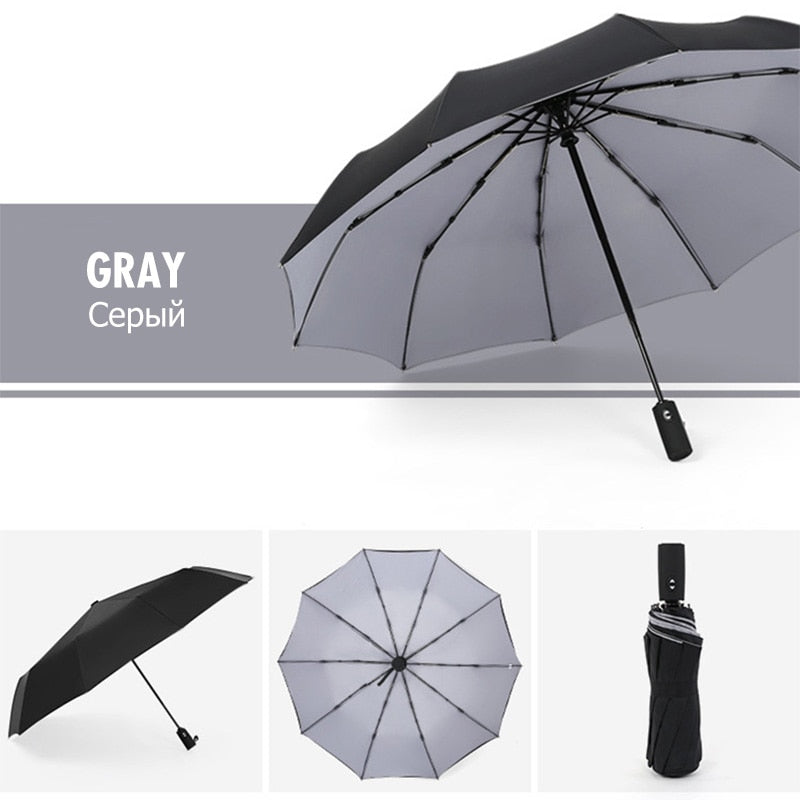 Waterproof Compact Umbrella – Strong Windproof Frame