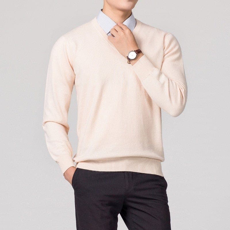Casual Men's V-Neck Pullover Sweater - Nocini