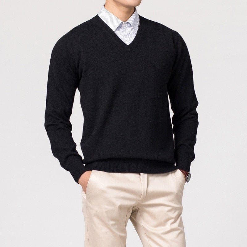 Casual Men's V-Neck Pullover Sweater