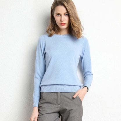 Women's Simple Crew Neck Sweater Long Sleeve