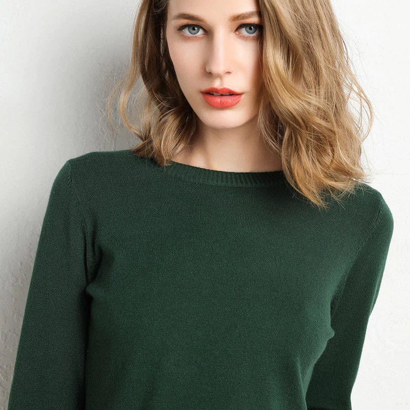 Women's Simple Crew Neck Sweater Long Sleeve