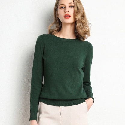 Women's Simple Crew Neck Sweater Long Sleeve