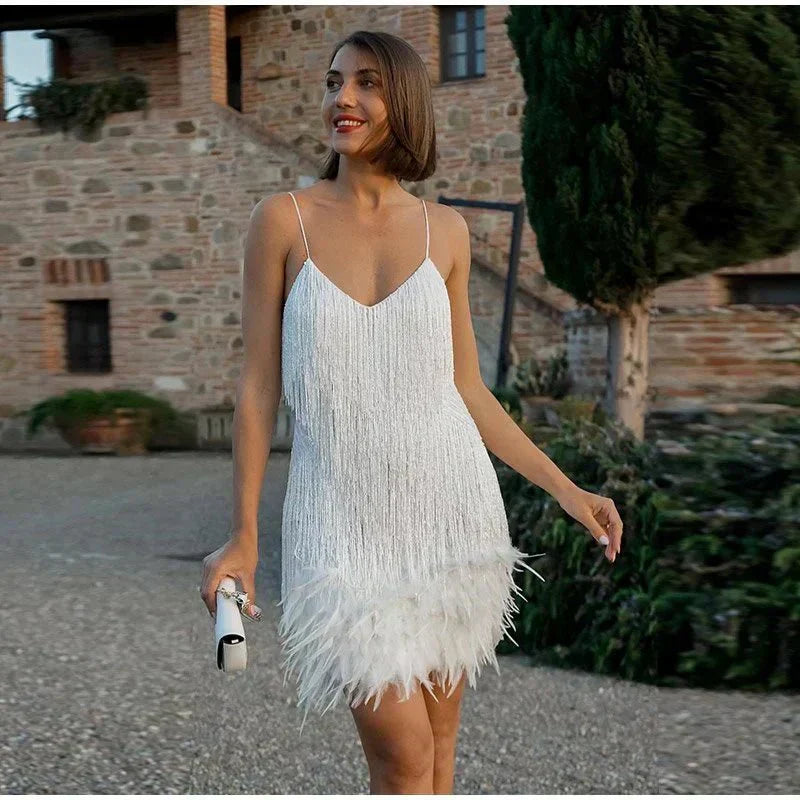 Party Dress for Stylish Occasions - Flamenco-White-S-Nora Luxe