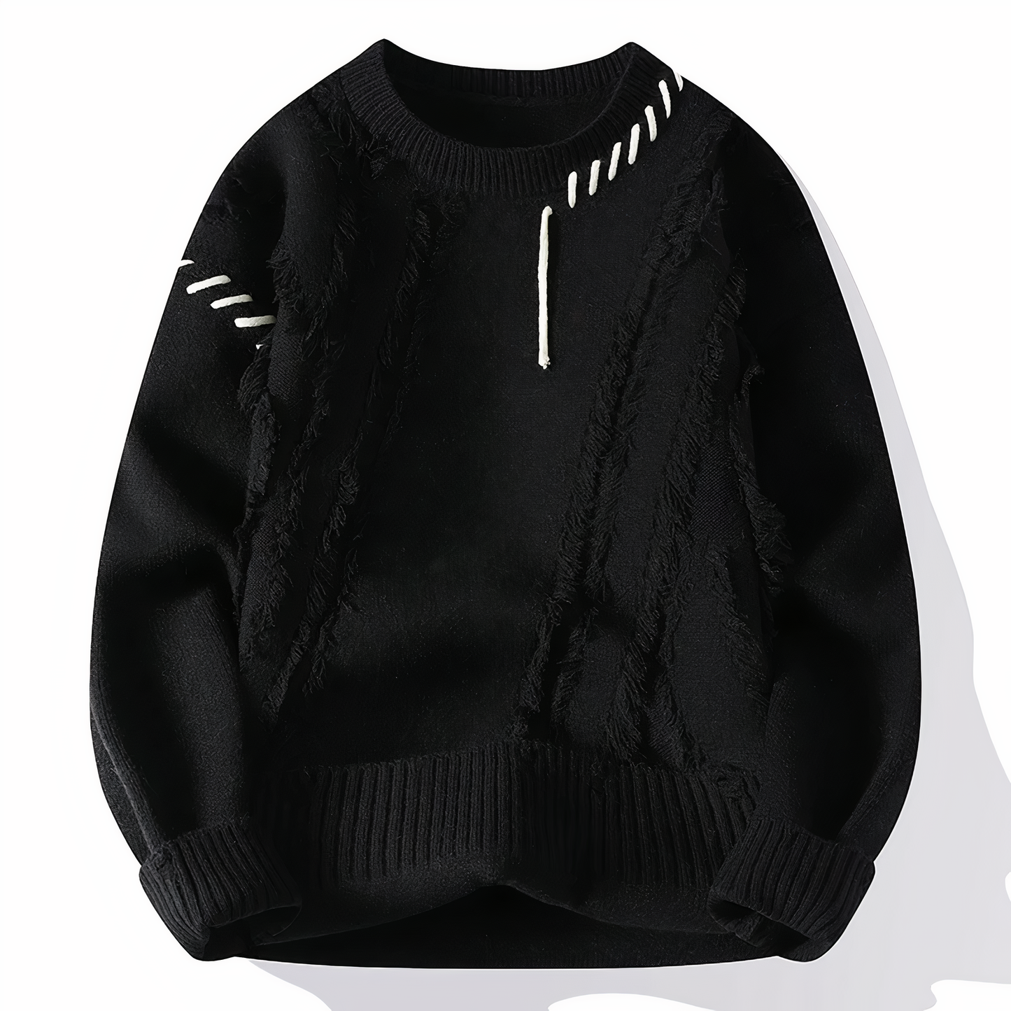 Casual Patchwork Crew Neck Sweater