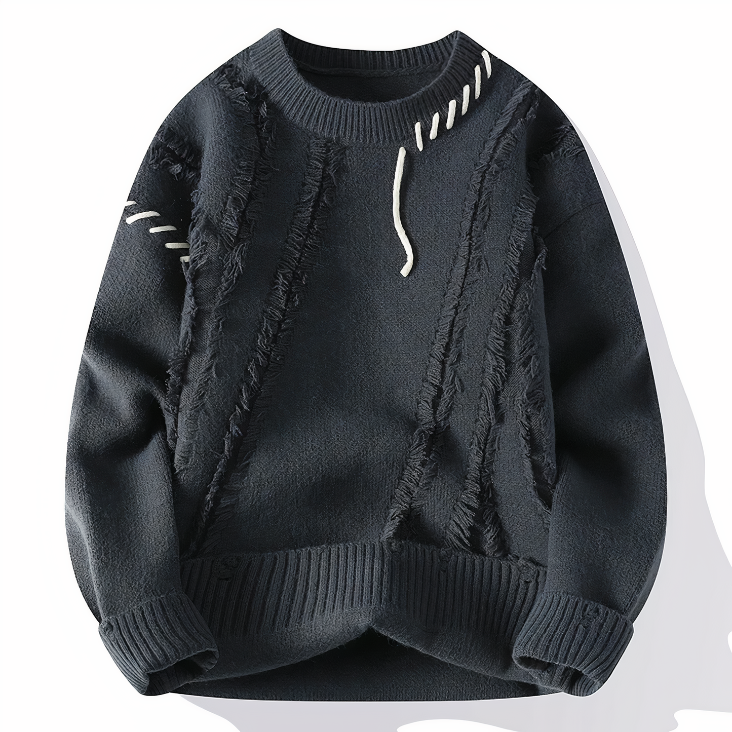 Casual Patchwork Crew Neck Sweater