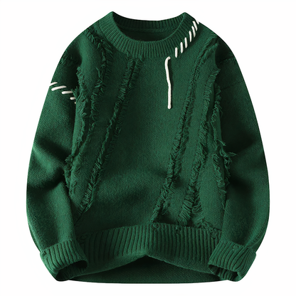 Casual Patchwork Crew Neck Sweater