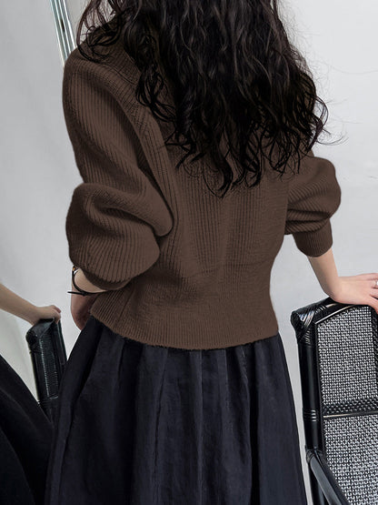 Colorful Crew Neck Knit Sweater