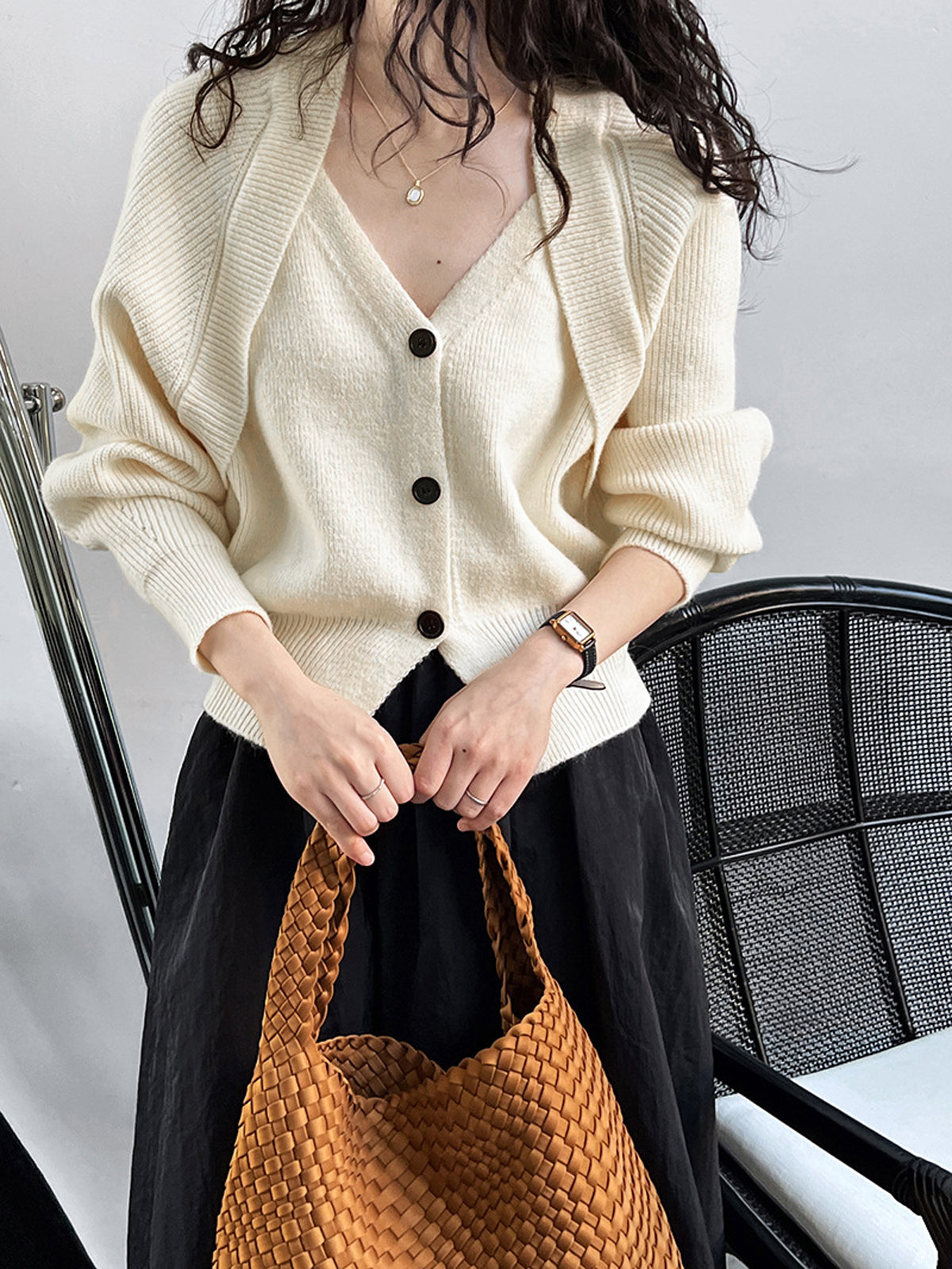 Colorful Crew Neck Knit Sweater
