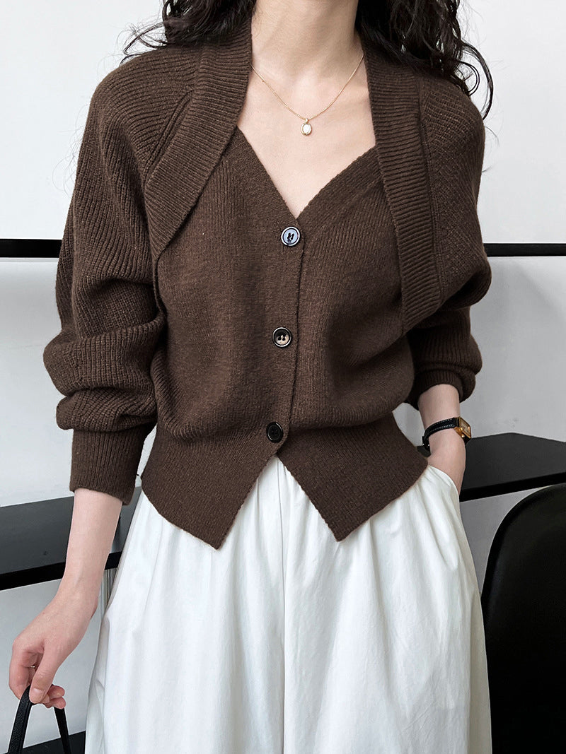 Colorful Crew Neck Knit Sweater - Pexav