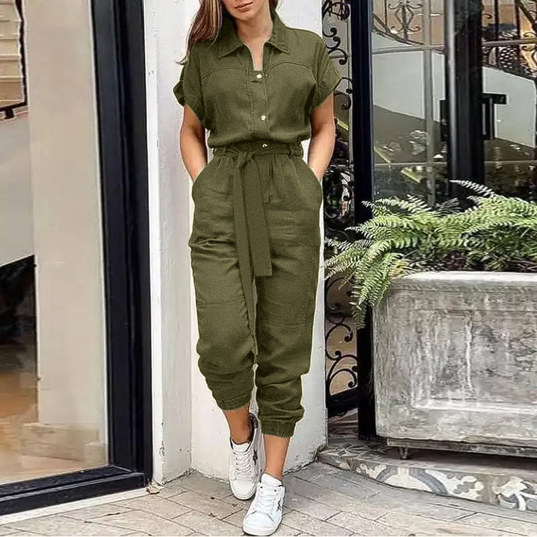 Image of Patricia | Women's Belted Jogger Jumpsuit