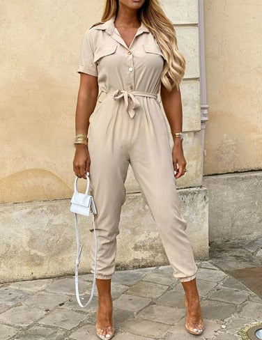 Image of Patricia | Women's Belted Jogger Jumpsuit