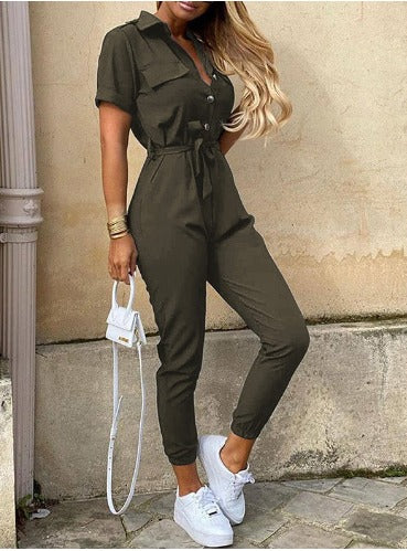 Image of Patricia | Women's Belted Jogger Jumpsuit