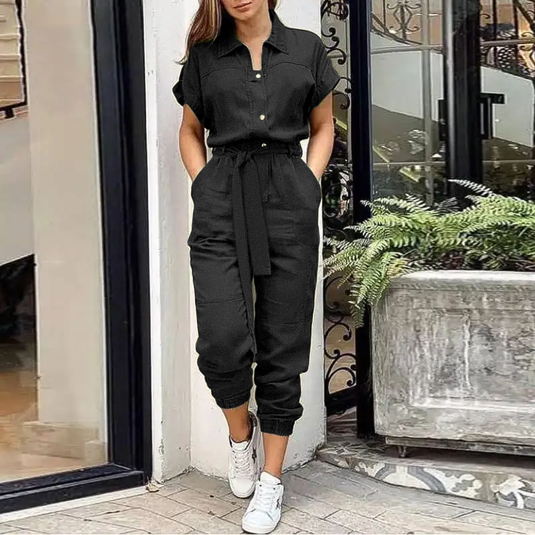 Image of Patricia | Women's Belted Jogger Jumpsuit