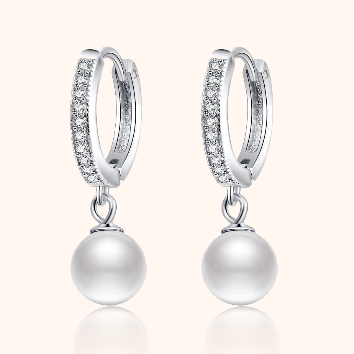 Luxurious Pearl and Cubic Zirconia Earrings - Pexav
