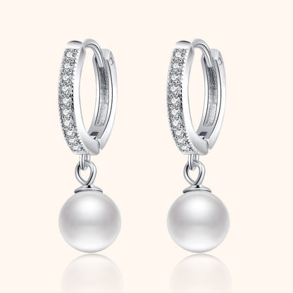 Luxurious Pearl and Cubic Zirconia Earrings - Pexav