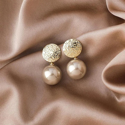 Luxurious Gold Plated Pearl Drop Earrings - Pexav