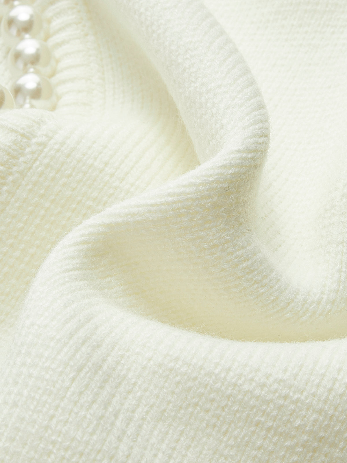 Faux Pearl Detail Distressed Cardigan