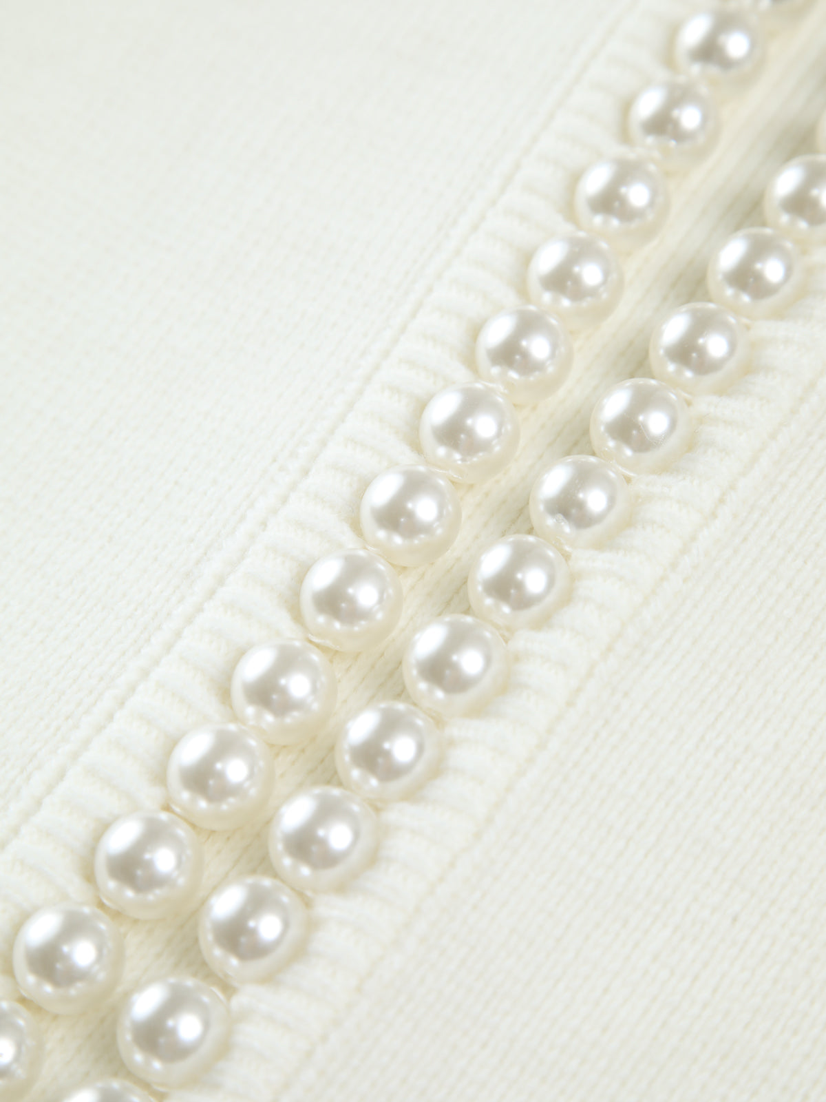Faux Pearl Detail Distressed Cardigan
