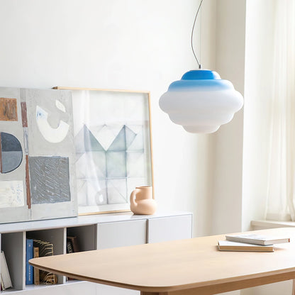 Pendant lamp with gradient and soft light diffusion - Aérola-Red-The Livary
