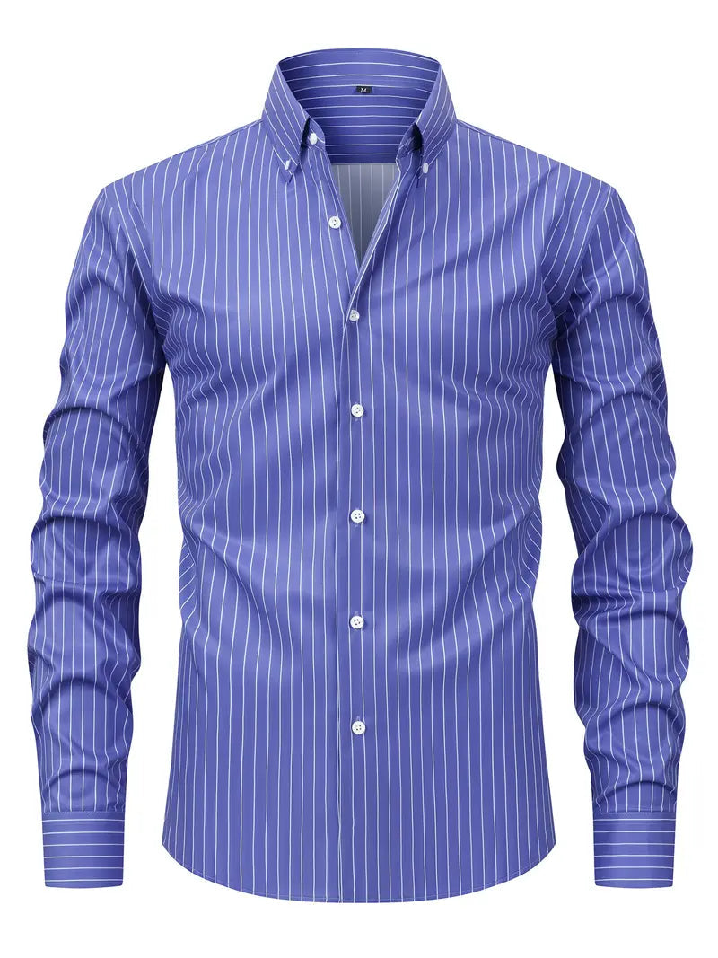 Image of Percy | Men's Striped Button-Down Shirt