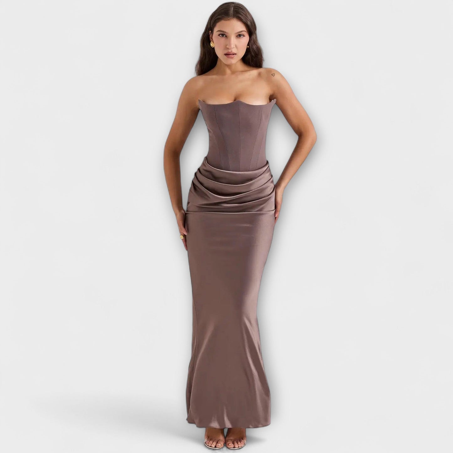 Elegant Silk Formal Evening Gown - Nocini