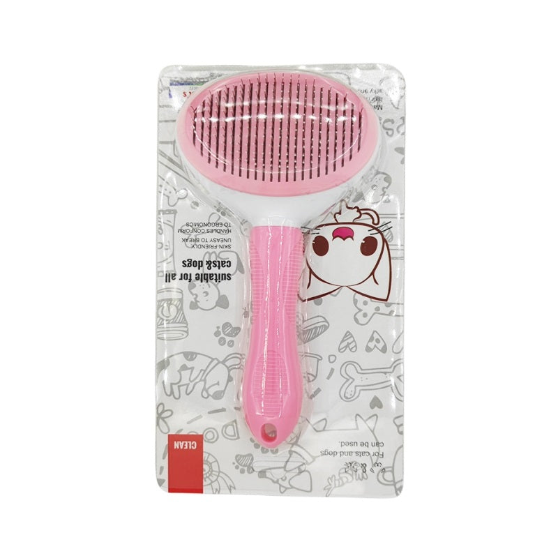 PET CARE BRUSH - SELF-CLEANING COMB FOR DOGS AND CATS-Pink with packaging-Nora Luxe