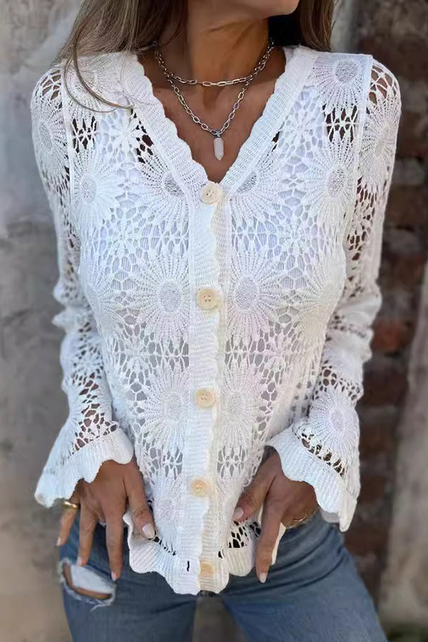 Cozy Open-Front Crochet Sweater for Women - Olytrend