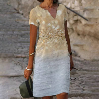 Comfortable V-Neck Cotton Dress for Women