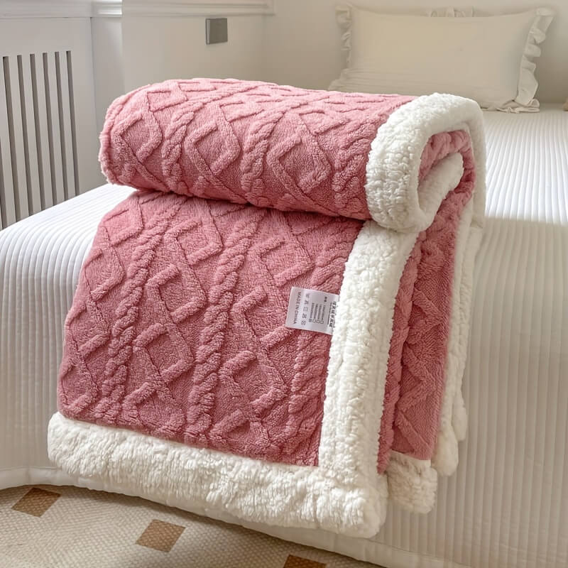 Contemporary Sherpa Fleece Throw Blanket
