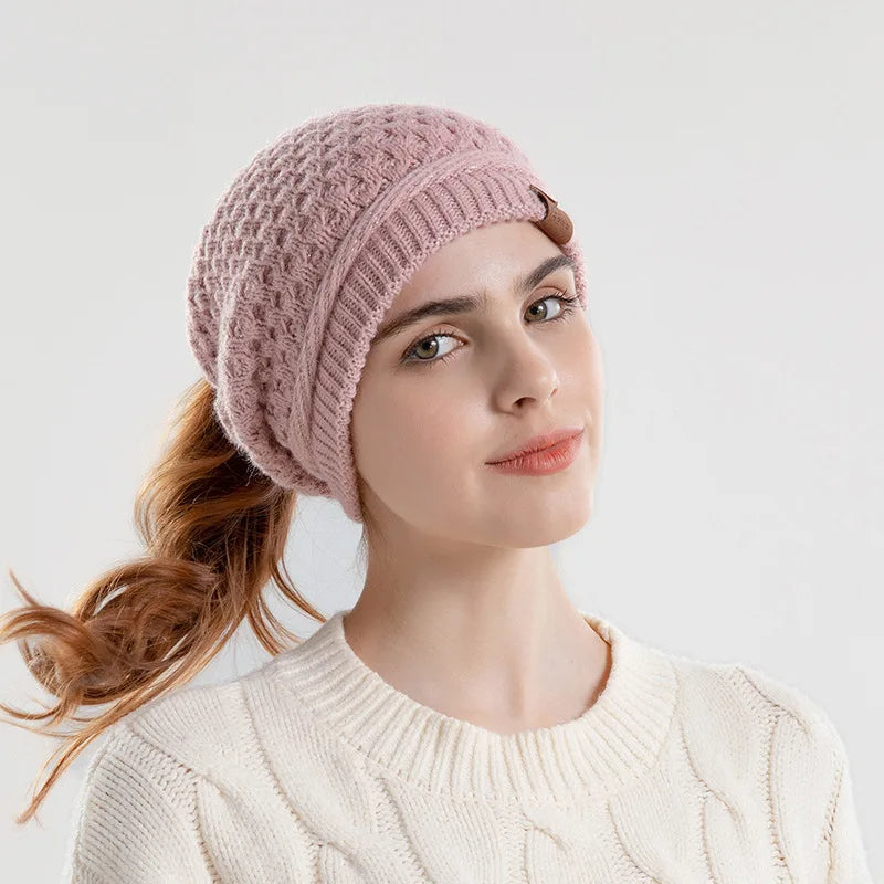 Soft Chunky Winter Ponytail Hat for Women - Nocini