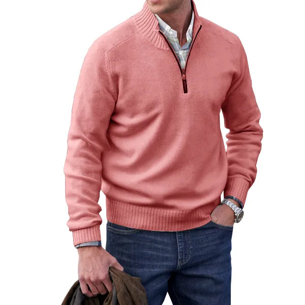 Men's Warm Quarter Zip Fleece Sweater