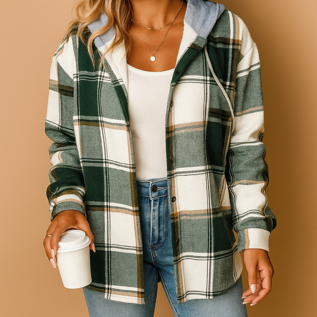 Warm Checked Hoodie for Ladies - Nocini