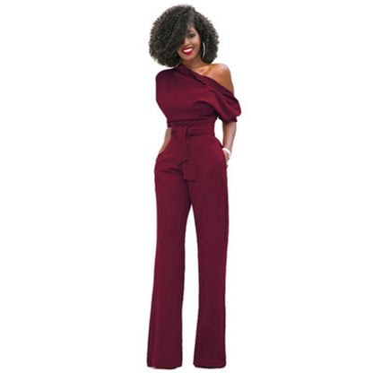 Plain Bodycon Women's Jumpsuit - Sofia-Bordeaux red-S-The Livary
