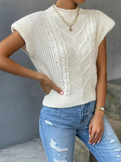Simple Crew Neck Sweater Vest