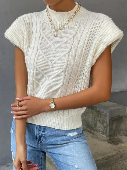 Simple Crew Neck Sweater Vest