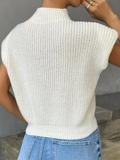 Simple Crew Neck Sweater Vest