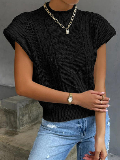 Simple Crew Neck Sweater Vest