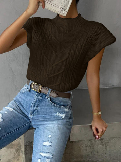 Simple Crew Neck Sweater Vest