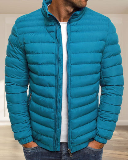 Plain Colour Jacket with Zip - Ethan-Blue-S-Nora Luxe