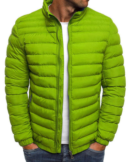 Plain Colour Jacket with Zip - Ethan-Dark Green-S-Nora Luxe