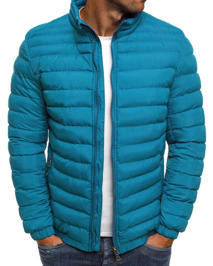 Plain Colour Jacket with Zip - Ethan-Light Blue-S-Nora Luxe