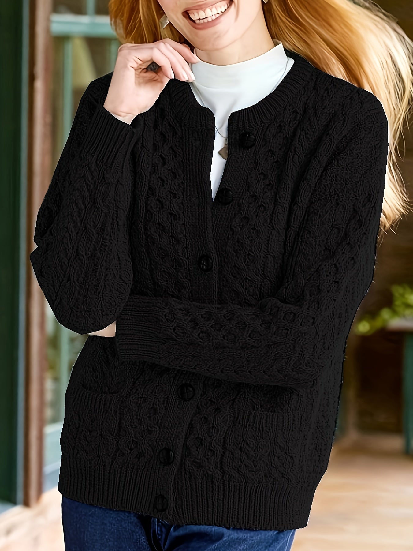 Cozy Button Front Pocket Cardigan