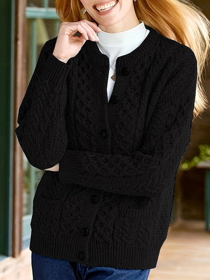 Cozy Button Front Pocket Cardigan