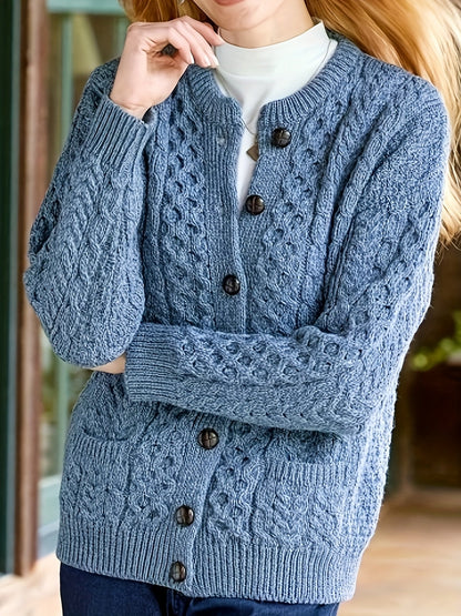 Cozy Button Front Pocket Cardigan
