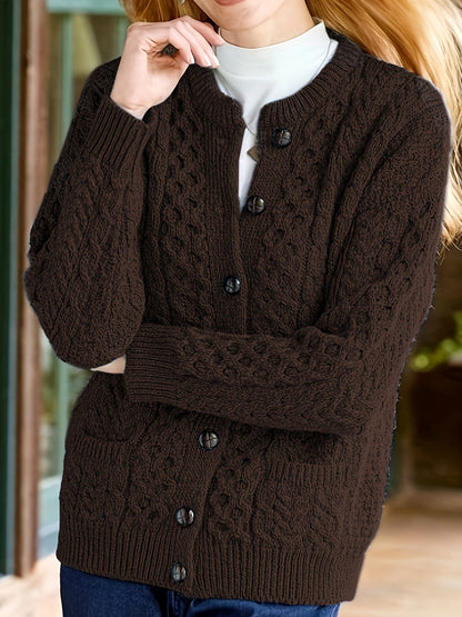 Cozy Button Front Pocket Cardigan